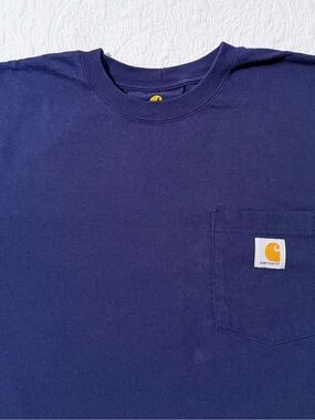 Carhartt | K126 Heavyweight Long Sleeve Pocket T-Shirt | Navy | Men’s Large